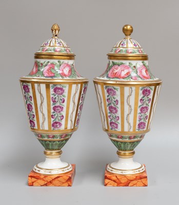 Lot 304 - A Pair of 19th Century Floral Painted Paris...