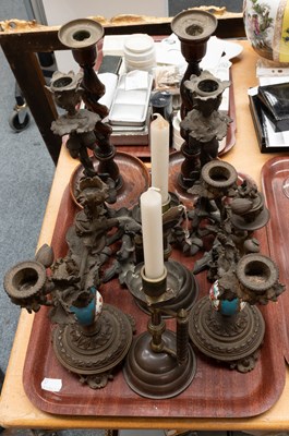 Lot 347 - Candlesticks: comprising a pair of Arts &...