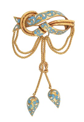Lot 2413 - A Victorian Enamel Brooch, circa 1900 the...