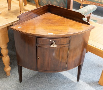 Lot 1230 - A Georgian Mahogany Corner Cabinet, 80cm by...