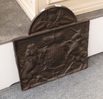 Lot 1256 - An Early Cast Iron Fire Back, with thistle...