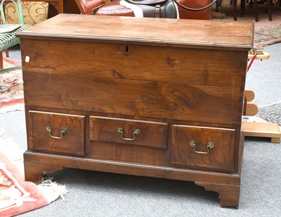 Lot 1219 - An 18th Century Walnut Mule Chest, with...