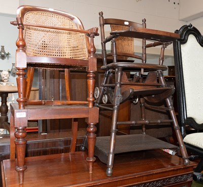 Lot 1307 - A Victorian Mahogany Bergere High Chair,...