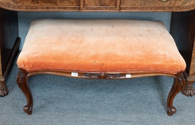 Lot 1274 - A 19th Century Rosewood Oversized Footstool,...