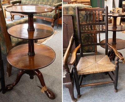 Lot 1239 - A George II Three Tier Mahogany Dumbwaiter,...