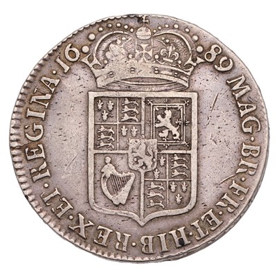Lot 99 - William and Mary, Halfcrown 1689, PRIMO, first...