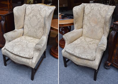 Lot 1190 - A Pair of George III Style Mahogany Framed...