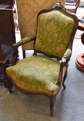 Lot 1188 - A French Carved Walnut Fauteuil