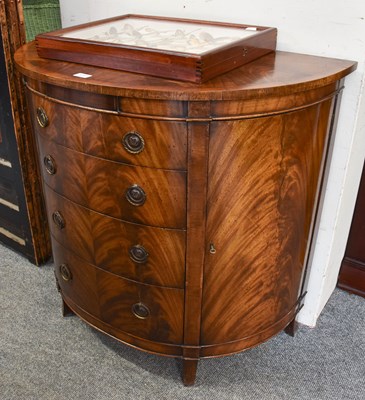 Lot 1213 - A Reproduction Crossbanded Mahogany Demi-Lune...