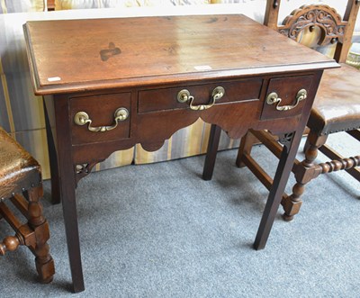 Lot 1201 - A George III Oak Lowboy, 77cm by 48cm by 72cm