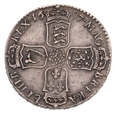 Lot 105 - William III, Halfcrown 1697, NONO, first bust,...
