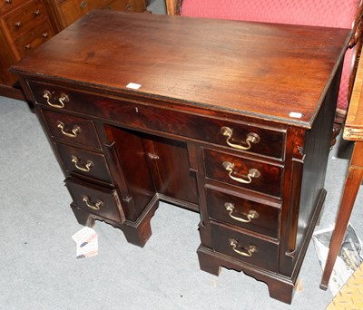 Lot 1353 - A George III Mahogany Kneehole Desk, 95cm by...