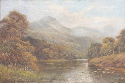 Lot 1056 - William Langley (19th Century) River landscape...