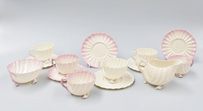 Lot 327 - Beleek Porcelain Tea Wares, comprising six...