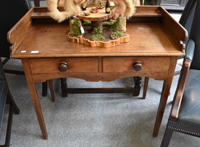 Lot 1179 - A George III Oak Washstand, with two drawers,...