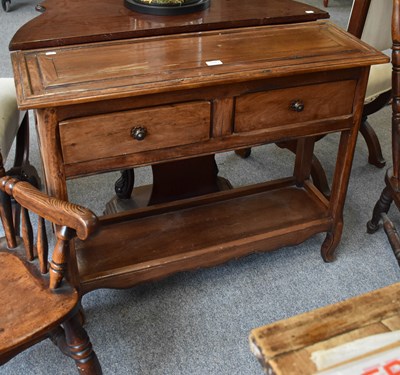 Lot 1183 - A French Walnut Two Drawer Console Table, 97cm...
