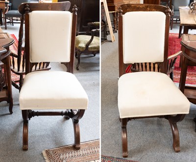 Lot 1184 - A Pair of Late 19th Century Oak Chairs, with x-...