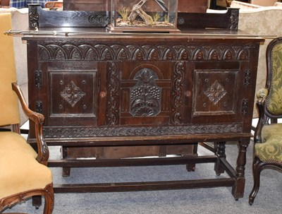 Lot 1189 - A Victorian Carved Oak Sideboard, 132cm by...