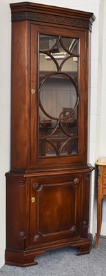 Lot 1210 - A Reproduction Mahogany Freestanding Corner...