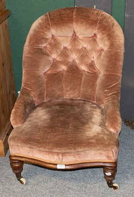 Lot 1223 - A Victorian Mahogany Framed Buttoned Nursing...