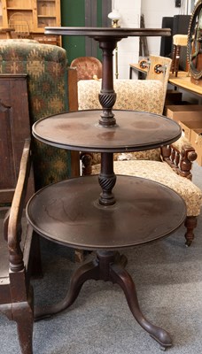 Lot 1236 - A George III Mahogany Three Tier Dumbwaiter,...