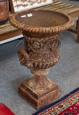 Lot 1246 - A 19th Century Cast Iron Twin Handled Campana...