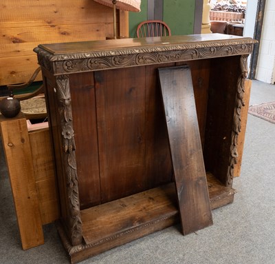 Lot 1266 - A Victorian Carved Oak Open Bookcase, with...