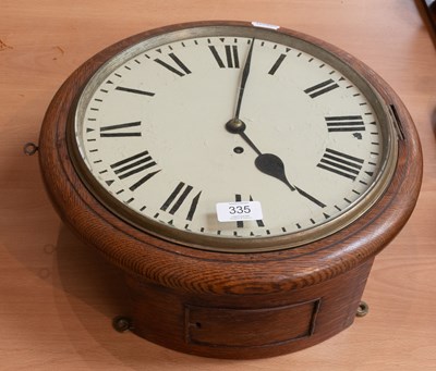 Lot 335 - An Oak Cased Single Fusee Wall Timepiece,...