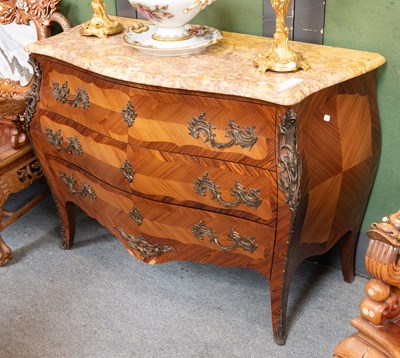 Lot 1278 - A Reproduction French Marble Topped Kingwood...