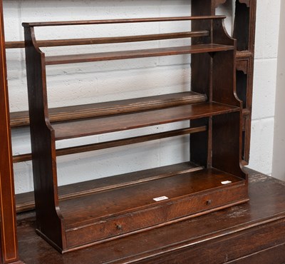 Lot 1282 - A Set of George III Oak Hanging Shelves, with...