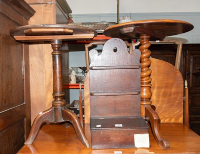 Lot 1297 - A George III Oak Tripod Table, a Victorian...