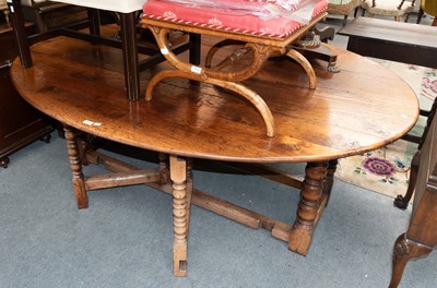 Lot 1311 - A 20th Century Oak Wake Table, gate leg, on...