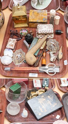Lot 328 - Two Trays of Collectables, Including papier...