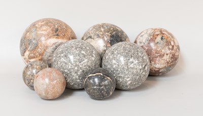 Lot 338 - Various Carved and Polished Marble Spheres (8)