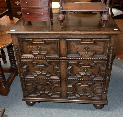 Lot 1320 - A 17th Century Style Geometric Moulded Oak...