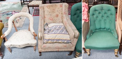 Lot 1332 - A 19th Century Gilt Framed Buttoned Nursing...