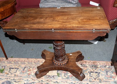 Lot 1351 - A Regency Mahogany Fold Over Card Table, 92cm...