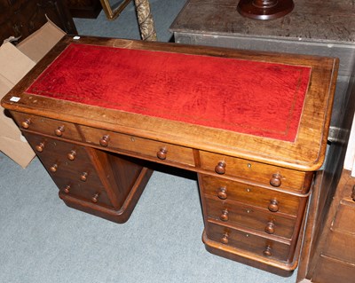 Lot 1363 - A Victorian Mahogany Pedestal Desk, 115cm by...