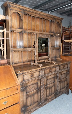 Lot 1365 - A 20th Century Oak Dresser and Rack, probably...