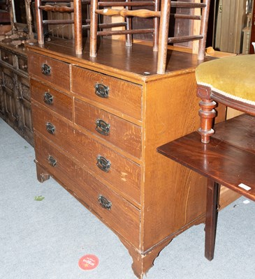 Lot 1366 - A Stained Pine Chest of Drawers, four height...