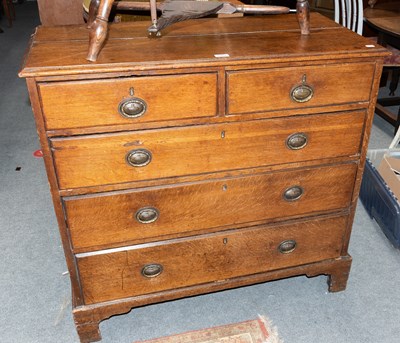 Lot 1367 - A 19th Century Oak Chest of Drawers, four...