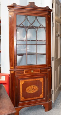 Lot 1379 - A Satinwood Inlaid Mahogany Free Standing...
