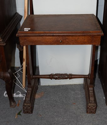 Lot 1384 - A 19th Century Brass Inlaid Walnut Lamp Table...