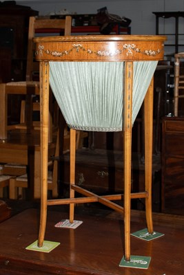 Lot 1288 - A 19th Century Painted Satinwood Sewing Table,...