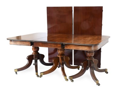 Lot 558 - A Regency Mahogany Three-Pillar Dining Table,...