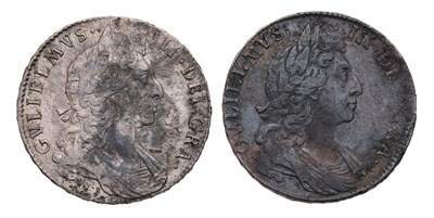 Lot 106 - 2x William III, Halfcrowns 1697, both NONO,...