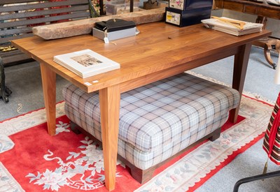 Lot 1167 - A Modern Dining Table, with rectangular black...