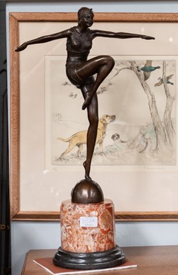 Lot 509 - A Reproduction Art Deco Style Bronze Sculpture...