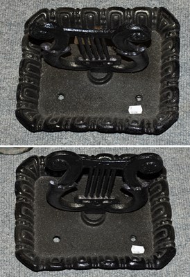 Lot 1114 - A Pair of Reproduction Painted Cast Iron Boot...
