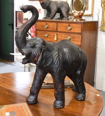 Lot 510 - A Leather Mounted Model of an Elephant, in the...